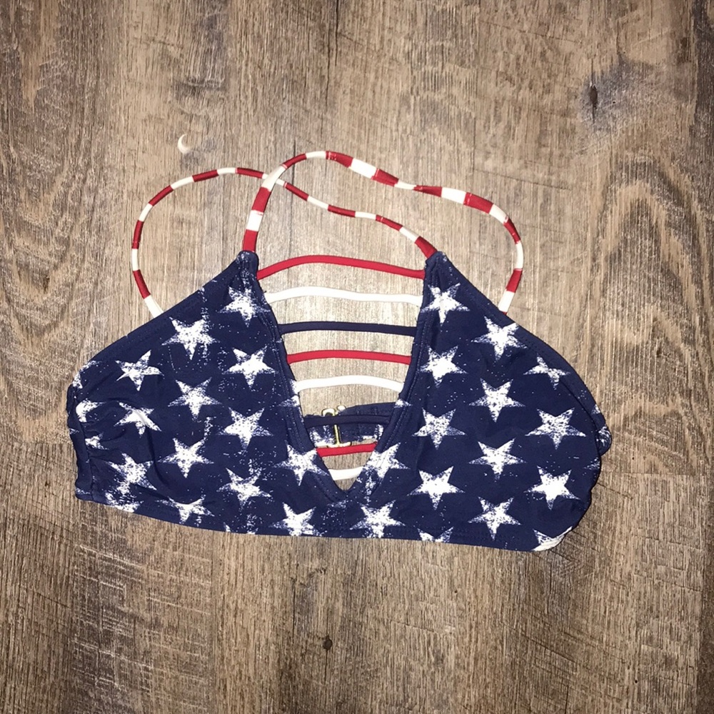 MOSSIMO american flag bikini top.